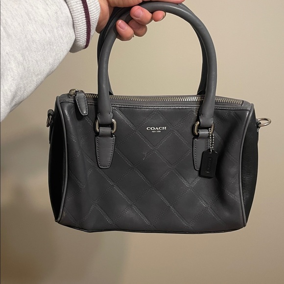 Coach Charcoal Quilted Satchel - Picture 1 of 5